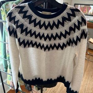 Jumper 1234 Black, Navy and White Fair Isle Cashmere Sweater